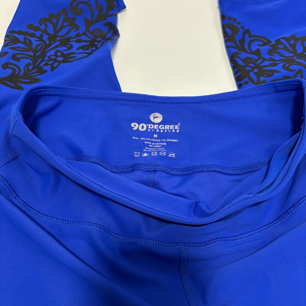 90 Degree By Reflex Royal Blue and Black Leggings